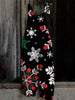 Christmas Colorful Snowflake Retro Casual Jumpsuit